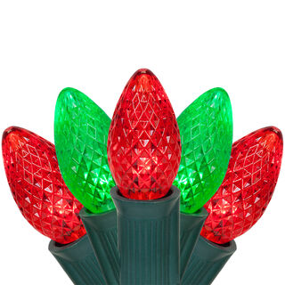 Outdoor C7 LED stringer lights for holiday trees, rooflines, and displays