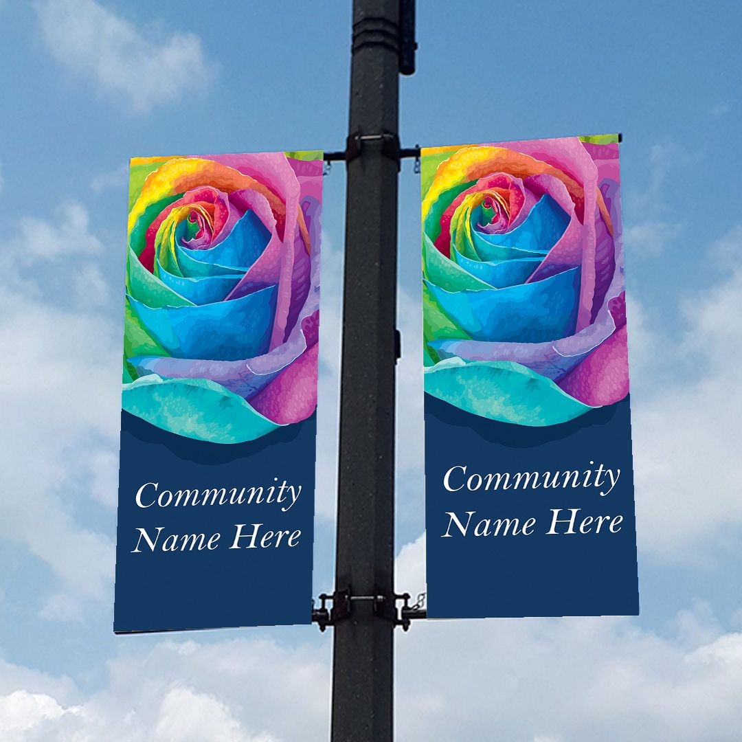 Rose Ranch Banner Rainbow Rose Banner – Classic Displays Flags