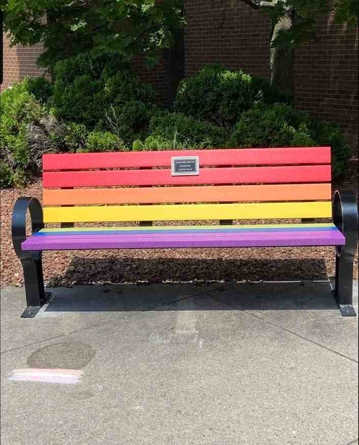 Rainbow Pride bench installed in LaSalle