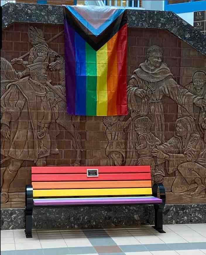 Pride bench supporting inclusion in a public space