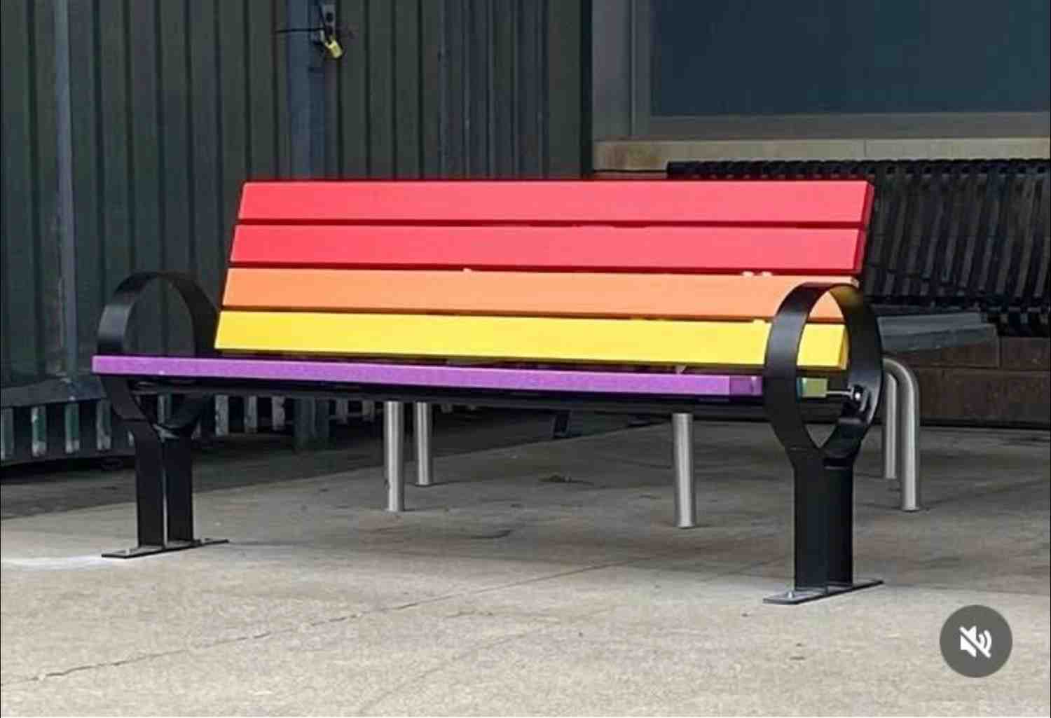 Waterfront Pride bench in LaSalle community space