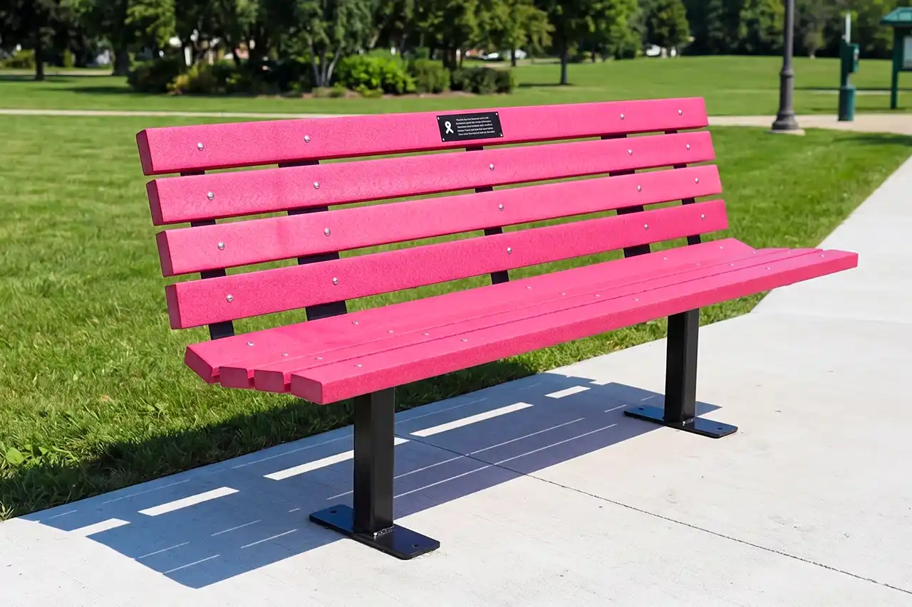 Pink Contour Breast Cancer Awareness Bench
