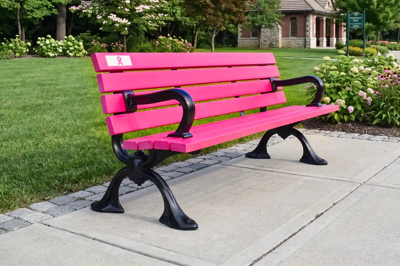 Pink Riverside Breast Cancer Awareness Bench