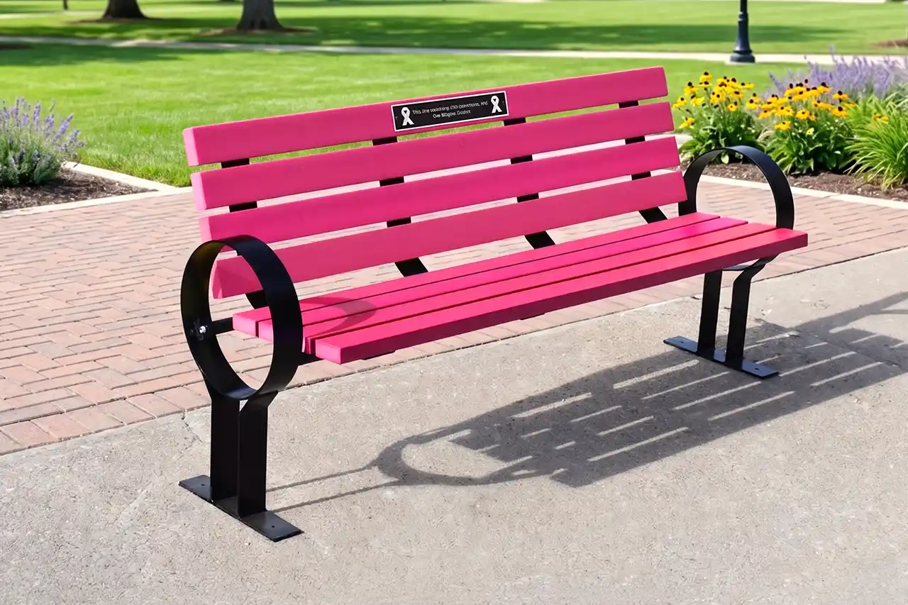 Pink Waterfront Breast Cancer Awareness Bench
