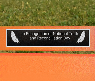 Silver Plaque for Truth and Reconciliation Bench