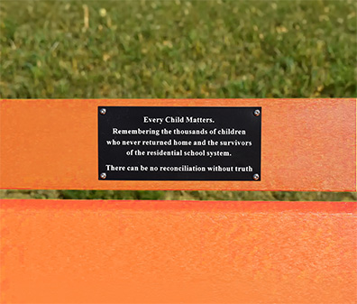 Trophy Engraved Plaque for Truth and Reconciliation Bench